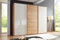 WIEMANN Livorno Kleiderschrank, Schwebetürenschrank, Schlafzimmerschrank, mit Schiebetüren, Breite 250 cm, Glas creme, Astkern Buche, B/H/T 250x236x67 cm