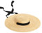 ZANGAO Wide Brim Boater Hat 19cm 15cm 10cm Krempe Strohhut Flache Frauen-Sommer-Hut-Weiß-Schwarz-Band-Bindung Sonnenhut Strand Cap (Color : Primary Black Band, Size : 19cm Brim)