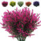 RECUTMS 8 Bundles Artificial Flowers Plastic Artificial Flowers Outdoor Plastic UV Resistant Decorative Artificial Faux Flower, Indoor Outside Hanging Planter Home Garden Decor (Fuchsia)