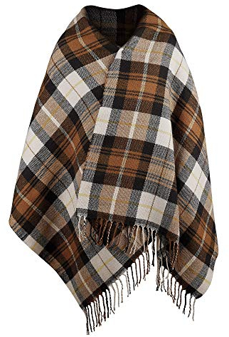 MengH-SHOP Damen Schal Winter Warmer Halstuch Tartan Strickschal für Herbst Winter 200 * 75cm Braun