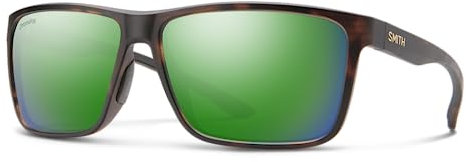 Smith Riptide Sonnenbrille - Performance Sports Active Sonnenbrille für Radfahren, Laufen & mehr - für Damen & Herren - Matte Tortoise + Grüne ChromaPop Glas Polarisierte Spiegelgläser