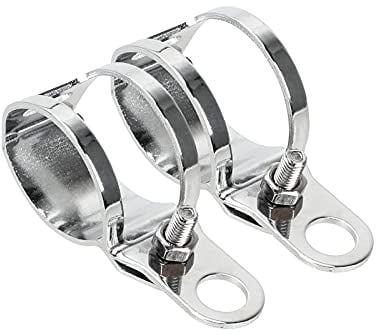 Anki HappiGo1 Pair Motorbike Turn Signals Mount Bracket Front Fork Indicator Mounts Clamp Holder Support for 30-45mm Front Fork Accessories (Turn Signal Brackets-Silver)