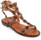 Toocool Gladiatore P2021-8 Damen-Sandalen mit flachen Nieten, Camel, 36 EU