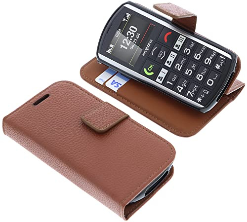 foto-kontor Tasche kompatibel mit Emporia Simplicity Book Style braun Schutz Hülle Buch