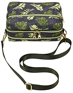 YANAIER Damen Umhängetasche Klein Mini Bag Sling Tasche Handtasche Frauen Mädchen Tasche mit Vielen Praktischen Taschen Nylon Schultertasche Ahornblatt