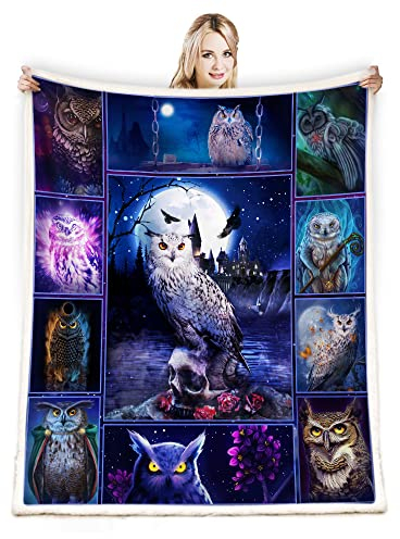 Juirst Decke für Eulenliebhaber, 127 x 152 cm, für Couch, Bett, Heimdekoration – Just a Girl Who Loves Owls