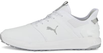 PUMA Golf Men's Ignite Elevate Golf Shoe, White Silver Navy, 10.5