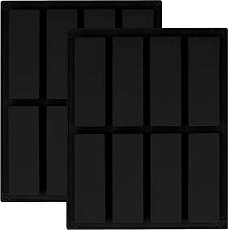 YXHZVON 2 Pièces Moule pour Barres de Céréales en Silicone, 8 Alvéoles Moule Rectangulaire en Silicone Energy Bar Maker Moule à Pâtisserie pour Chocolat Muffin Brownie Pain Aux Céréales Savon