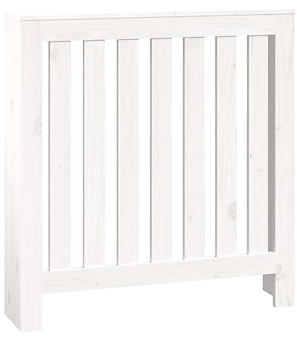 vidaXL Cache-radiateur Armoire de Radiateur Couverture de Chauffage Salon Salle de Séjour Intérieur Blanc 79,5x19x84 cm Bois Massif de Pin