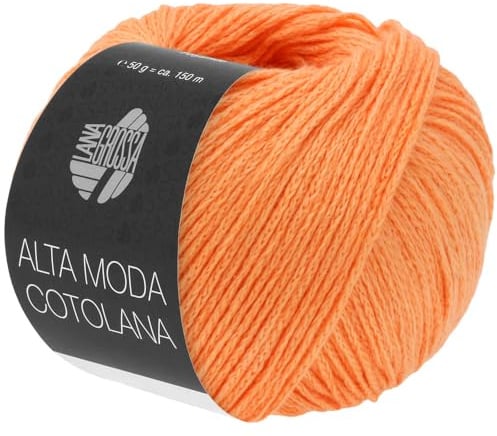 LANA GROSSA Alta Moda Cotolana | Edles Kettengarn aus 45% Schurwolle (Merino superwash), 45% Pima Baumwolle & 10% Polyamid| 50g Wolle zum Stricken & Häkeln | 150m Garn FB 44
