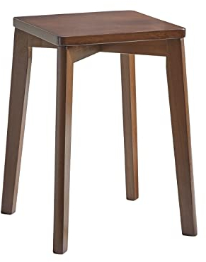 Aibiju Quadratischer Holzhocker, kleine Bank, Kleiner Beistelltisch Hocker; Badezimmerhocker Holz Pflanzenhocker Schminkhocker Perfekte Größe für Ihr Wohnzimmer Badezimmer,(Braun, 1 Stück),YD-1500