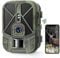 VanBangTec Fototrappola WiFi 4K 36 MP App, Fototrappole Infrarossi Invisibili, Velocità di Trigger 0,2S, Impermeabile, 940nm IR LED No-Glow Fotocamera Caccia Notturna Fino a 25m, con Scheda da 32GB