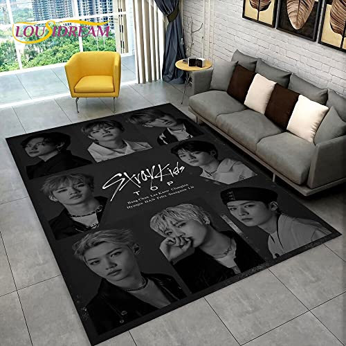 YZGAH Streunende Kinder Kpop Sänger Stern Bereich Teppich, Teppich Teppich Für Wohnzimmer Schlafzimmer Sofa Fußmatte Dekoration, Kinder Spielen rutschfeste Bodenmatte P2037 120X180Cm