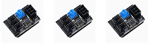 Echwave 3X 3-Pin 4-Pin Fan Adapter PWM PC Case Cooling Fan Hub 8-Way Splitter 12V Speed Controller with 6-Pin Power Port