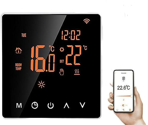 SPORTARC Smartes Thermostat WiFi für Warmwasserbereiter, Heizung, elektrisch, LCD-Fußbodenheizung, Thermostat, Touchscreen, AC 85–240 V, programmierbar
