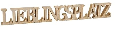Spetebo XXL Holz Aufsteller LIEBLINGSPLATZ - 60 x 8 cm - Deko Schriftzug groß - Wohndeko Tischdeko Buchstaben Holzschild natur