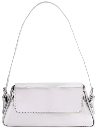 Jiusely Y2k Metallic Geldbörse Hobo Bag Damen Unterarmtasche Silber Geldbörse Abend Clutch Taschen für Frauen Damen Party Schulter Handtasche Party Clutch Taschen für Abend Urlaub Hochzeit Einkaufen
