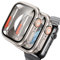 AOKUTDA 2-Stück Hülle Kompatibel Apple Watch SE/6/5/4 44mm (Sieht Aus wie Ultra und Ultra2) 360°Schutzhülle für Apple Watch 44mm Kratzfest 9H High Definition Hartglas Case+Heckdeckel,Titangold