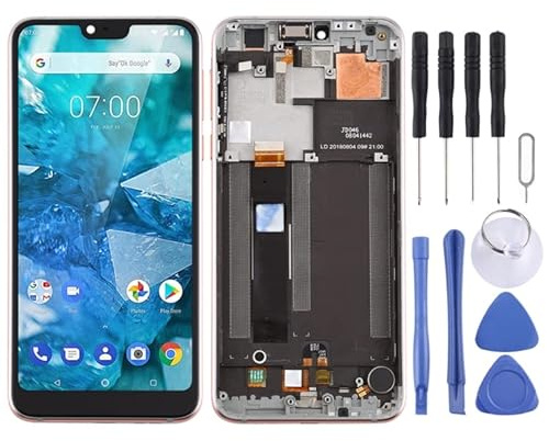 Écran LCD TFT LCD pour téléphone portable Nokia 7.1 TA-1100 TA-1096 TA-1095 TA-1085 TA-1097 Digitizer Assemblée complète avec cadre (argent) Pièce de réparation