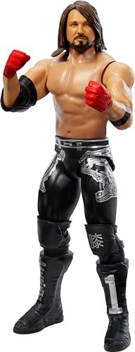 Mattel WWE Main Event Actionfigur, Serie #147 AJ Styles 15,2 cm Sammlerstück mit 10 Artikulationspunkten & lebensechtem Look