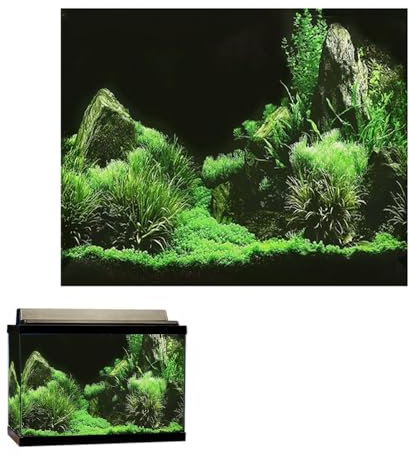 HZONGMINGZT Fish Tank Poster 3D Underwater World Wallpaper Backdrop Effect Aquarium Poster PVC Adhesive Aquarium Background Sticker Forest Ocean Background