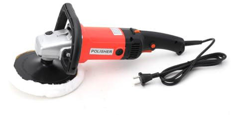 Cozyel Poliermaschine Schleifmaschine, 1400W Auto Polierer Poliergerät, 8 Variable Geschwindigkeit mit 180mm Polierteller und Wollscheibe, D-Griff und Seitengriff, zum Polieren von Auto, Glas, Möbeln