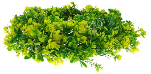 Yardenfun Künstlicher Pflanzenkranz Haustürkranz Aufhängen Blumenkranz Dekor Blumenkranz Aus Kunststoff Tür Kranz Künstliche Girlande Gänseblümchenkranz Künstliches Blatt Feder Plastik