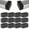 Lot de 12 patins rectangulaires en caoutchouc pour pieds de meubles, tables, chaises et sols en bois dur (20 x 40 mm)