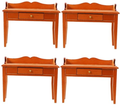 TOYANDONA 4stücke Schreibtisch Für Puppenhaus Miniatur Möbelstück Aus Hochwertigem Kreatives Design Für Schlafzimmer Lernräume Langlebiges Praktisches Zubehör Dekoration Für