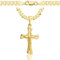 AMAR PRAGNA goldkette herren mit kreuz 585, Kette Herren 925/585 - kreuz kette herren gold 585 massiv - 5 mm, Kreuz Kette 55 cm - Goldkette Kreuzkette - panzerkette gold 585