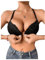 GORGLITTER Women's Lace Front Fastening Bras Push Up Underwire Plain Sexy Racerback High Support Bra Black 70B