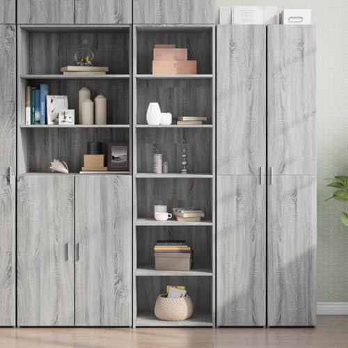 Somanki Highboard Grau Sonoma-Eiche 50x41x185 cm Holzwerkstoff, Kommode, Sideboard, Schuhkommode, Komodenschrank, Kleiderkommode, Küchenanrichte, Flurkommode, Esszimmerschrank - 3281685