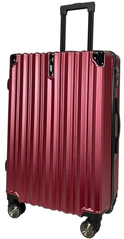 SIGN Hartschalen Reisekoffer Trolley ABS Tasche Leicht 4 Doppelrollen (Handgepäck-Mittel-Groß-Set) Nummernschloss (Rot, Großer Koffer (75cm))
