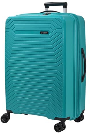 SISET Air Nova - Maleta de Viaje Mediana Expandible (66x45x28/31cm), Fabricada en Polipropileno, 4 Ruedas Dobles Silenciosas y Cerradura Combinación TSA. (Mediana), (80L), (3.8kg), (Turquesa).