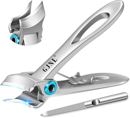 Coupe Ongles – Coupe-ongles inclinés à 45 degrés pour orteils incarnés pour homme et femme avec large ouverture de mâchoire (argenté)