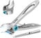 Coupe Ongles – Coupe-ongles inclinés à 45 degrés pour orteils incarnés pour homme et femme avec large ouverture de mâchoire (argenté)