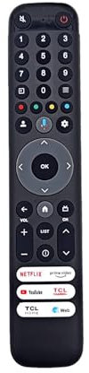 JZK Telecomando di ricambio per TV TCL LED LCD RC833 GUB1 50C643 55C745 65C64375P745 85V7A 75C641 75C845 98P745 50C805 50C745 65C745 43C745 643 5 0C645, 50QM8B, 55C641, 55C643, 55C749, 55C845