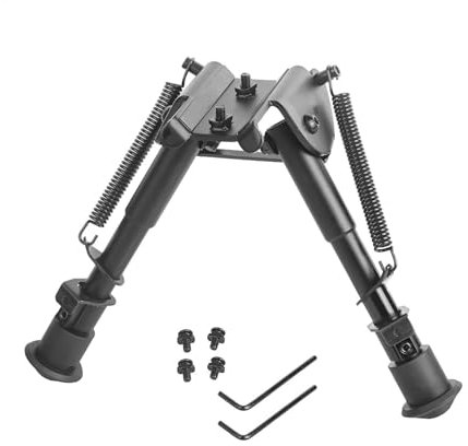 Tripod Case, MLock Bipode para Rifle, Brigade Telescópico Adjustable de 6-9 Pulgadas Com Marco de Soporte Retractil de Retorno por Resorte Instalación, para Cazar y Disparar