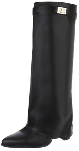 Ital Design Damen Stiefel mit Reißverschluss und Blockabsatz, spitze Form