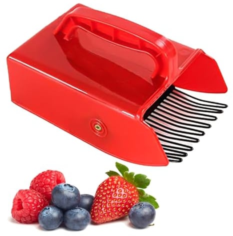 Rastrillo de recolección de grosella azul – Bayas manuales con dientes de metal sólido y agarre cómodo, ideal para cosechar frutas pequeñas | Herramientas manuales para la recolección de bayas rojas