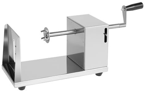 ROGONPDK Profi Spiralschneider Kartoffelschneider | Edelstahl Spiral Potato Twister | Gemüse Schneider aus Edelstahl mit 4 Klingen | Tragbare Kartoffel Gemüsespiralschneider für Gurken oder Karotten