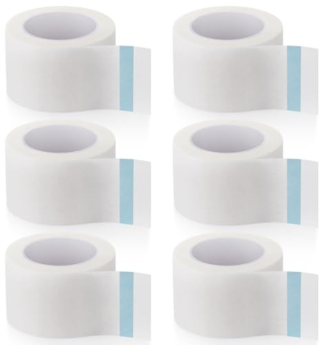 6 Rollen Micropore chirurgisches Klebeband, atmungsaktives Erste-Hilfe-Papier, medizinisches Klebeband für die Wundversorgung, medizinisches Papierklebeband für empfindliche Haut (2,5 cm x 914 cm)