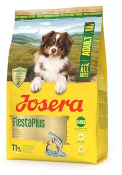 JOSERA Adult FiestaPlus mit Lachs (1 x 3 kg) | Premium Trockenfutter für ausgewachsene Hunde | Mit Vitaminen und leckerer Soße | Immune Plus für EIN intaktes Immunsystem | glutenfrei | 1er Pack