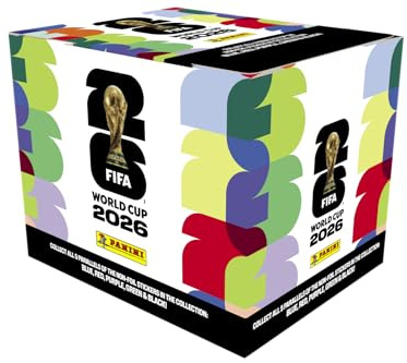 Boîte de collection d'autocollants Coupe du Monde de la FIFA 2026-50 paquets d'autocollants | Parallèle orange exclusif Amazon | Autocollants officiels de la Coupe du monde de la FIFA |