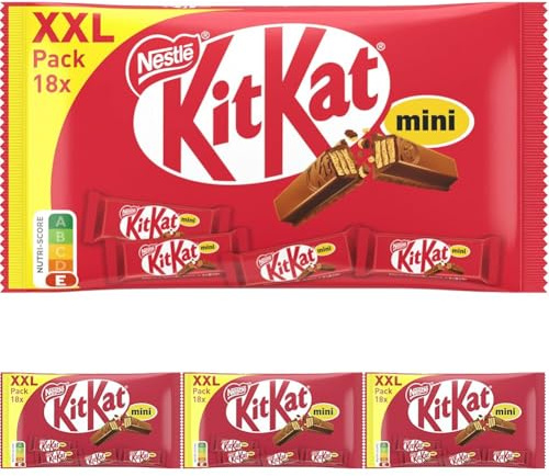Nestlé KitKat Mini XXL Schokoriegel, Knusper-Riegel mit Milchschokolade & knuspriger Waffel, 4er Pack (1 x 301g)
