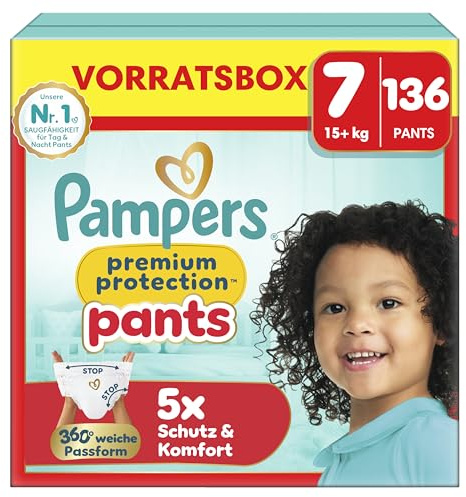Pampers Premium Protection Pants Gr.7 Extra Large 15+kg Vorratsbox - 136 Stück