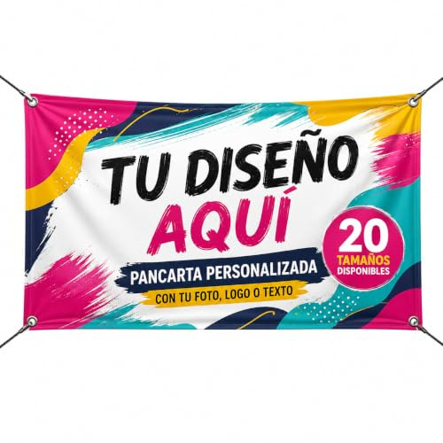 PANCARTA PERONALIZADA | Lona de Varios Tamaños | Ideal para Fiestas y Celebraciones - Pancarta Photocall y Cartel Cumpleaños | Banner Personalizado paera Exterior