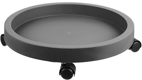 Uonlytech Plateau à roulettes pour Pots de Fleurs Moyen en Plastique Épais Gris Foncé, Support Mobile pour Plantes D’intérieur et Jardin, Chariot Robuste Facilitant Le Déplacement