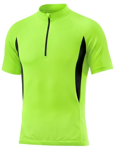DiULi Radtrikot Herren, Fahrrad Trikots Reißverschluss Fahrrad-Kurzarmtrikot mit 3 Taschen, MTB Top Kurzarm für Radsport Outdoor Sport