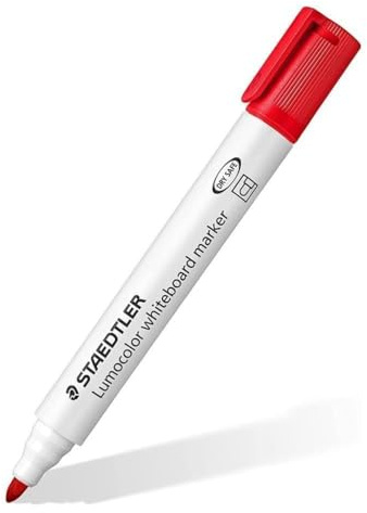 Staedtler 351 Dry Erase Whiteboard Marker Bullet Tip Alcohol Based Ink Red (Pack of 10)aa